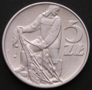 Polska 5 złotych 1974 - rybak