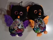 Dwie maskotki, pluszaki. Nietoperze, cekiny.