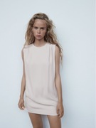 Zara koktajlowa sukienka xs nude prosta nowa wesele komunia