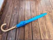 PARASOL Z LOGO PEPSI PEPSI-COLA DUZY NIEBIESKI DREWNIANA RĄCZKĄ