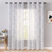 Zasłony wzór gałązki półprzezroczyste 245x140 cm - 2 szt. 