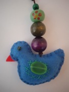 DEKORACJA "PTASZEK" FILC CERAMIKA DREWNO HAND MADE