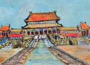 Zakazane miasto,  obraz akrylowy na płótnie,  30x40x1cm 