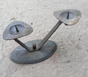 Stary świecznik miedziany metaloplastyka PRL loft retro