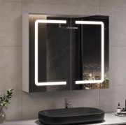 Szafka łazienkowa z lustrem LED 70x16x60 cm