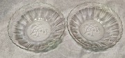 Dwie szklane miski wiśnie Huta Hortensja ok.21,5cm wys.ok.6,5cm