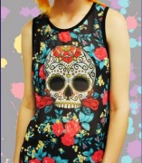 Bluzka Sugar skull czaszka meksyk, punk, gotyk r. M