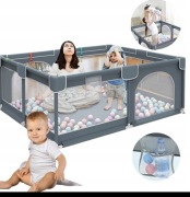 KOJEC SZARY DLA DZIECI PLAC ZABAW MODUŁOWY SUCHY BASEN Z PODŁOGĄ 150X180CM