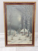 Obraz Zima olej na płótnie 70x49 H. Sierych