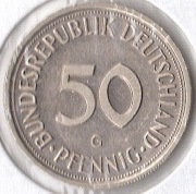 NIEMCY 50 pfennig 1989 G, KM# 109.2, XF