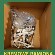 Komplet hamulców V-brake - kremowe, białe zestaw z linkami