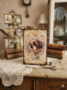 Obraz retro na drewnie piesek  Shi Tzu 