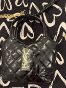 czarna, pikowana torebka damska YSL