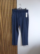 Granatowe elastyczne spodnie dżins bawełna elastan 6XL Plus Size 