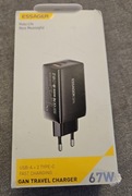 Essager Szybka Ładowarka 3 porty 2x USB-C USB-A QC 4.0 67w okazja
