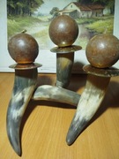 Świecznik z rogów PRL 