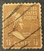 USA, Martha Washington, pierwsza dama USA, 1 1/2centa