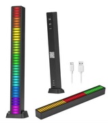 Equalizer RGB 40 LED migający w tryb muzyki na akumulator + aplikacja 