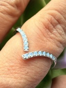 Srebrny 925 geometryczny pierścionek rozm.16