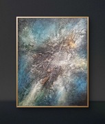 Abstrakcja,struktura,olej, 80x100cm, Monika Seroka