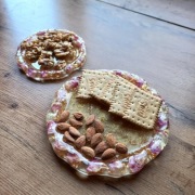 Rękodzieło Patery na przystawki z żywicy epoksydowej Handmade róż i z