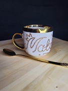 Kubek złoty personalizowany cyrkoniami dowolne imię 