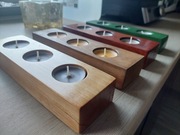 Świeczniki drewniane + wkłady - ręcznie wykonane, kolor do wyboru!