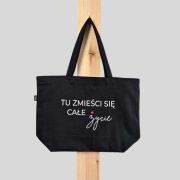 Torba zakupowa shopper XL czarna mocna