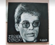 Obraz Cybulski Zbigniew Zięba portret twarz płótno podobrazie czarny
