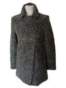 H&M Divided damski ciepły płaszcz z wełną melanż r 36