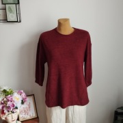 Bluzka sweter damski Pepco bordo M rękaw 3/4