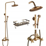 Komplet baterii prysznicowej retro kolumna z deszczownicą 