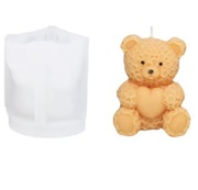 MIŚ Z SERDUSZKIEM CHRYZANTEMOWY forma silikonowa 8.2*7.3 do Odlewów Świec 