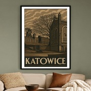 Śląsk - KWK Katowice 2010 – Grafika Vintage art deco 40x60cm