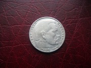 MONETA Niemcy - III Rzesza - 2 Marki 1937 r. HINDENBURG  - Srebro