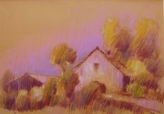 PEJZAŻ WIEJSKI LATO 35x50 pastel olejny MIKOŁAJ KONCZALSKI