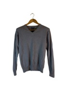 Sweter w serek Gant niebieski z logiem m