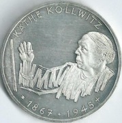 Srebrna moneta 10 marek 125. rocznica urodzin Kathe Kollwitz