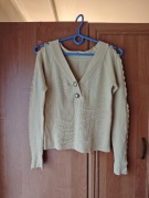 Sweter vintage PRL beżowy rozmiar S lata PRL