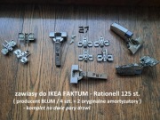 IKEA FAKTUM Rationell - oryginalne zawiasy 125st.  4szt. + amortyzator