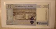 19 zł 2019 100 lecie lat PWPW - ZŁOTY NUMER  RP0038880 + FOLDER