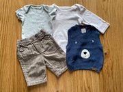 Next body spodnie kamizelka 0-3m b. db. - stan fajniutki zestaw 4 szt. 