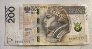 Banknot 200zl *77777 unikat