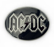 owalna blacha czarna metalowa sprzączka / klamra na pasek pas AC DC