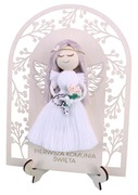 Pamiątka Pierwszej Komunii Świętej Anioł Stróż Rękodzieło Prezent