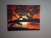 Obraz na płótnie "zachód słońca"