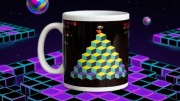Q*bert gra retro prezent dla gracza geeka kubek arcade Qubert Qbert