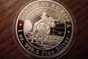 Nowa moneta Bogini Europa 1 oz srebra Goddess 2022