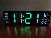 Zegar LCD cyfry zielone