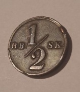 Dania 1838- 1/2Rigsbankskilling. Stara moneta kolekcjonerska